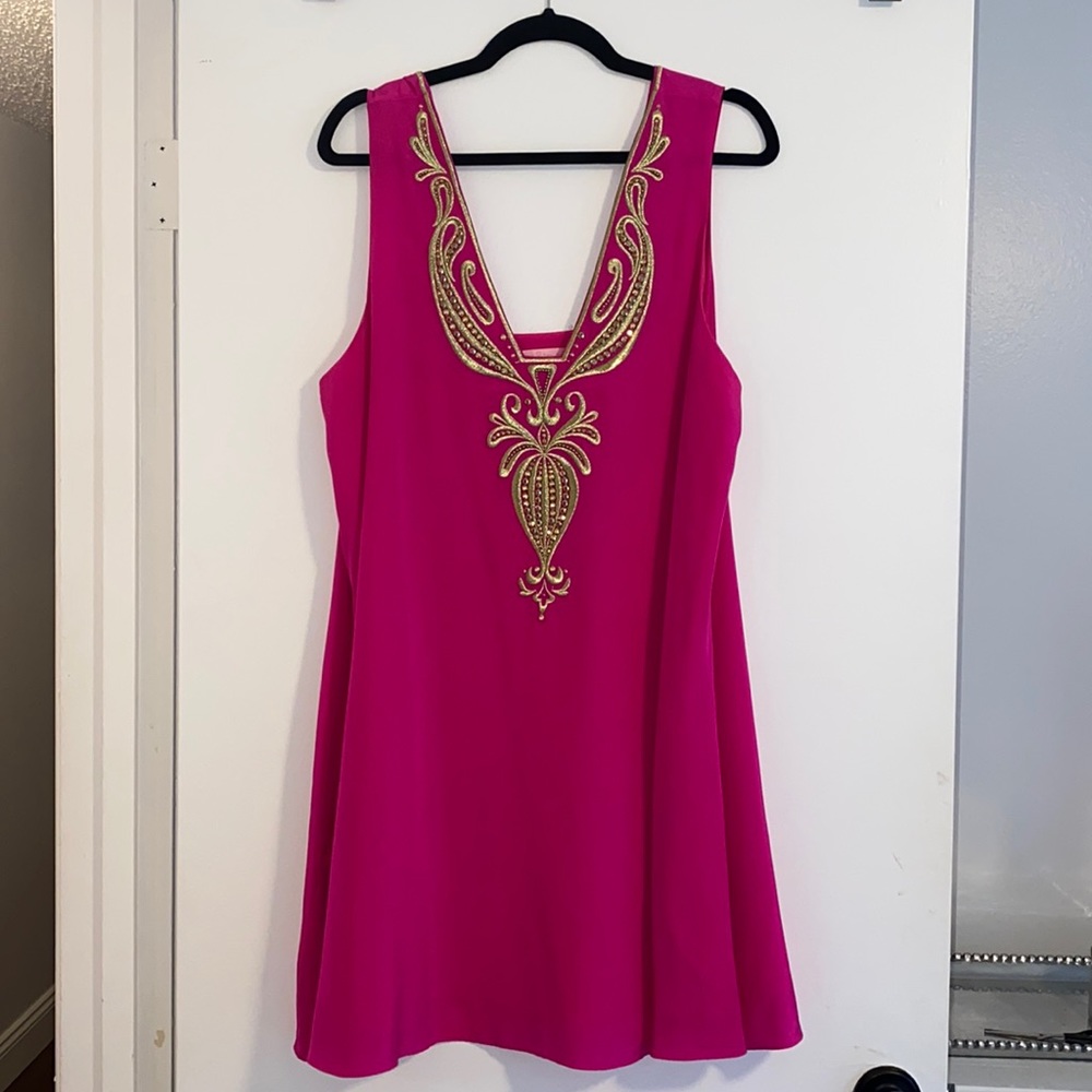 Hot Pink Silk Lilly Pulitzer Mini Dress